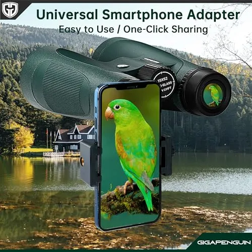 15x52 HD Binoculars for Adults High Powered with Upgraded Phone Adapter - Large View Binoculars with Clear Low Light Vision - Lightweight Waterproof Binoculars for Bird Watching Hunting Stargazing