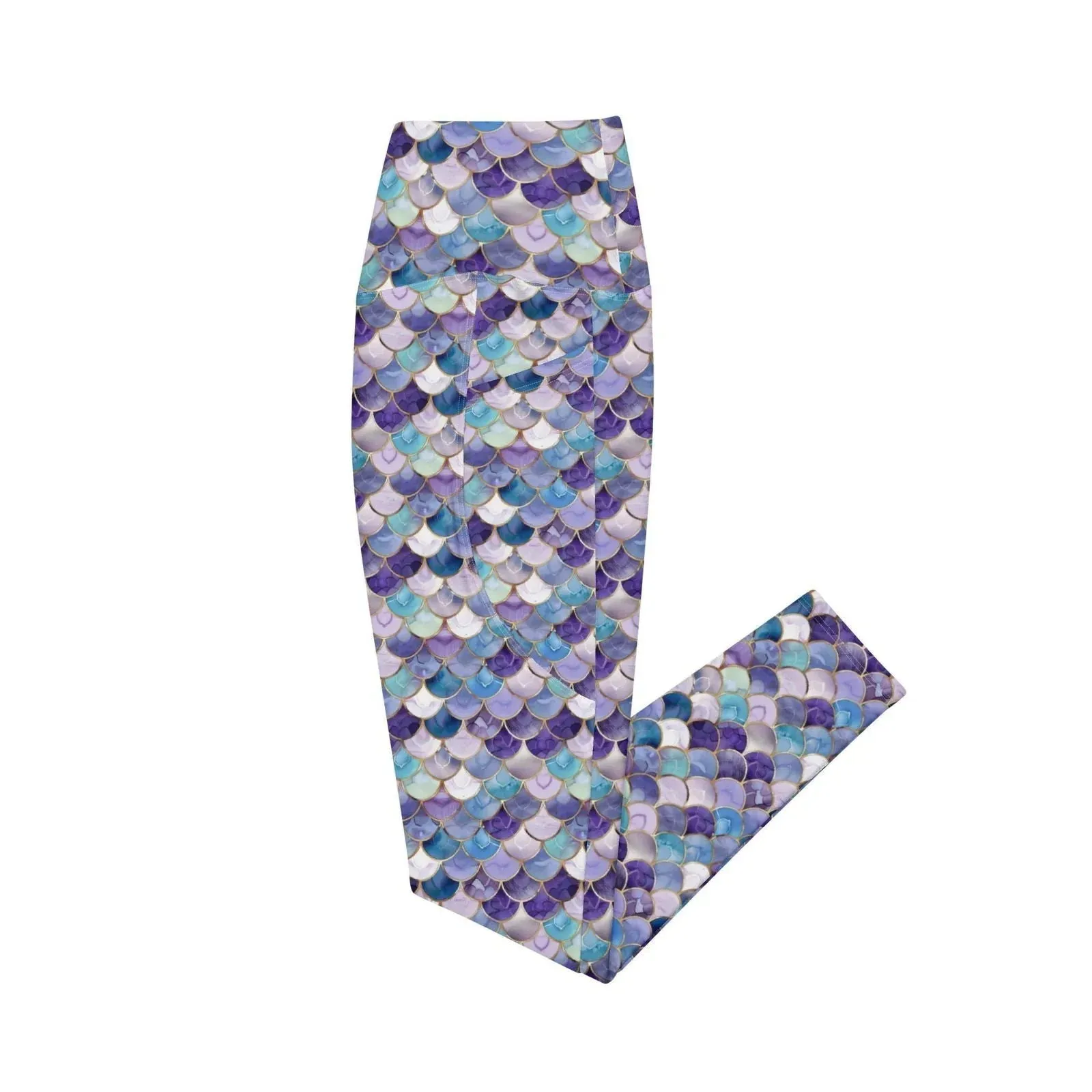 Amethyst Ocean Mermaid Eco Swim Leggings With Pockets