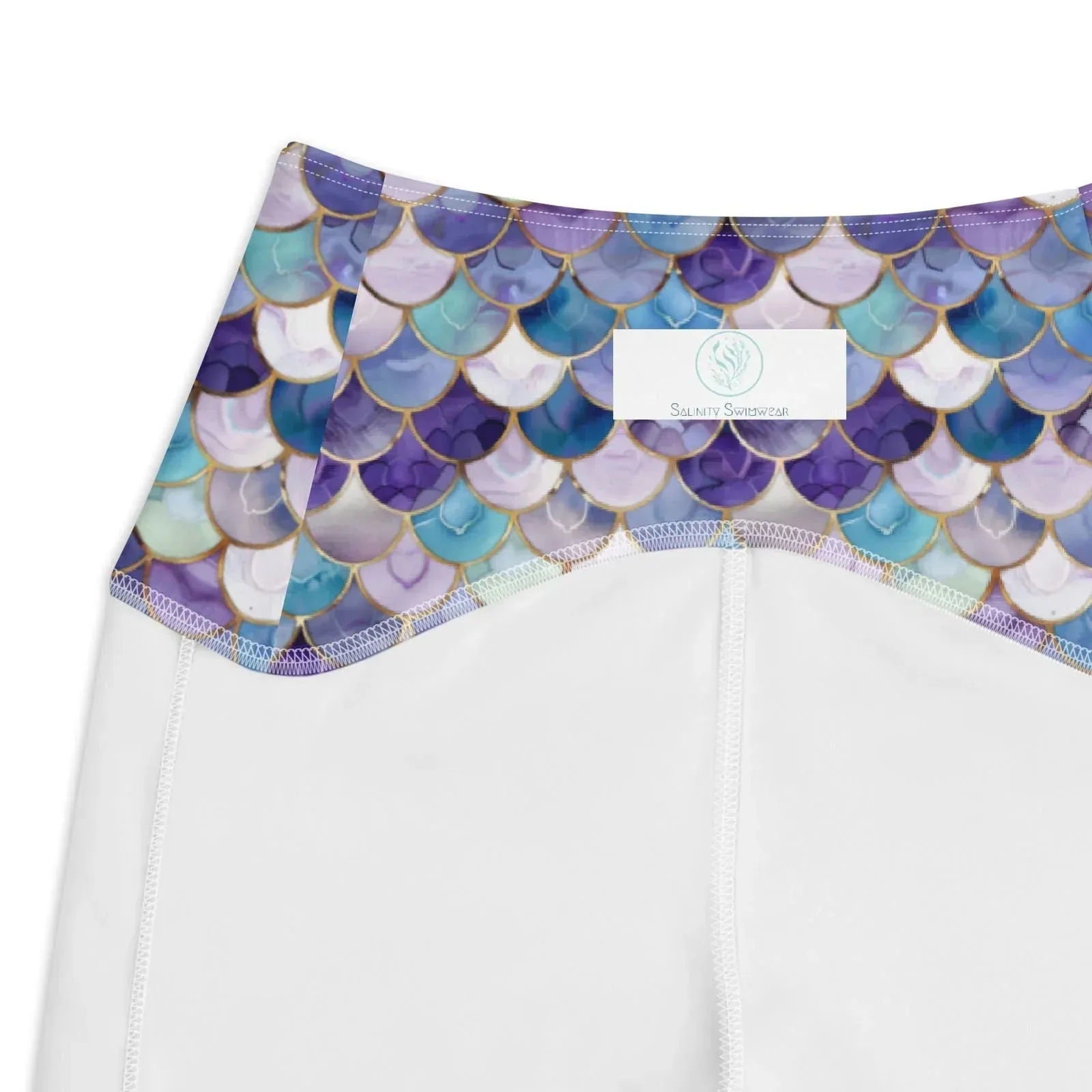 Amethyst Ocean Mermaid Eco Swim Leggings With Pockets