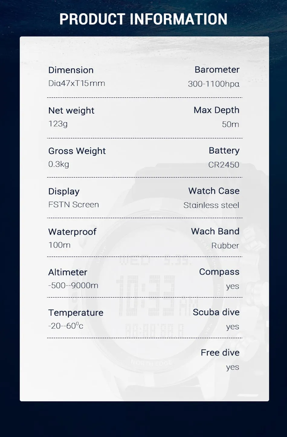 AQUA 100 Meter Dive Watch