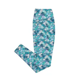 Blue Lagoon Mermaid Eco Swim Leggings With Pockets