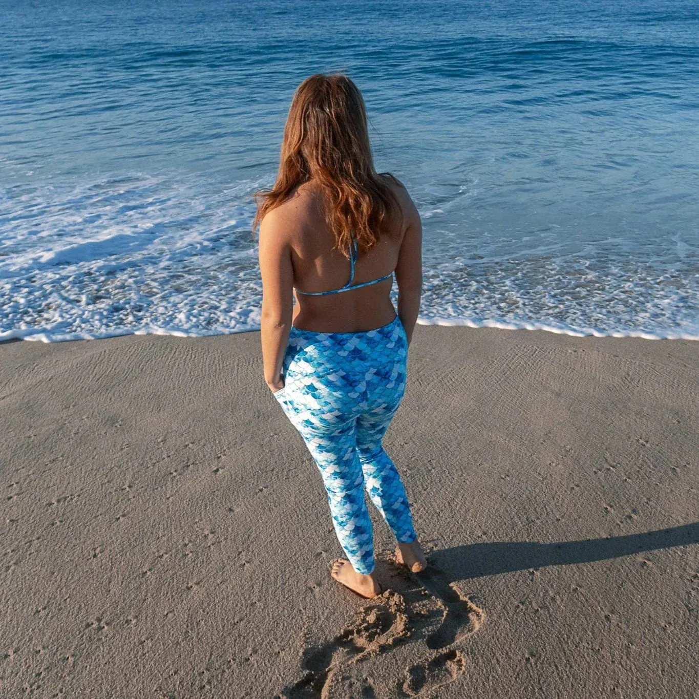 Blue Lagoon Mermaid Eco Swim Leggings With Pockets