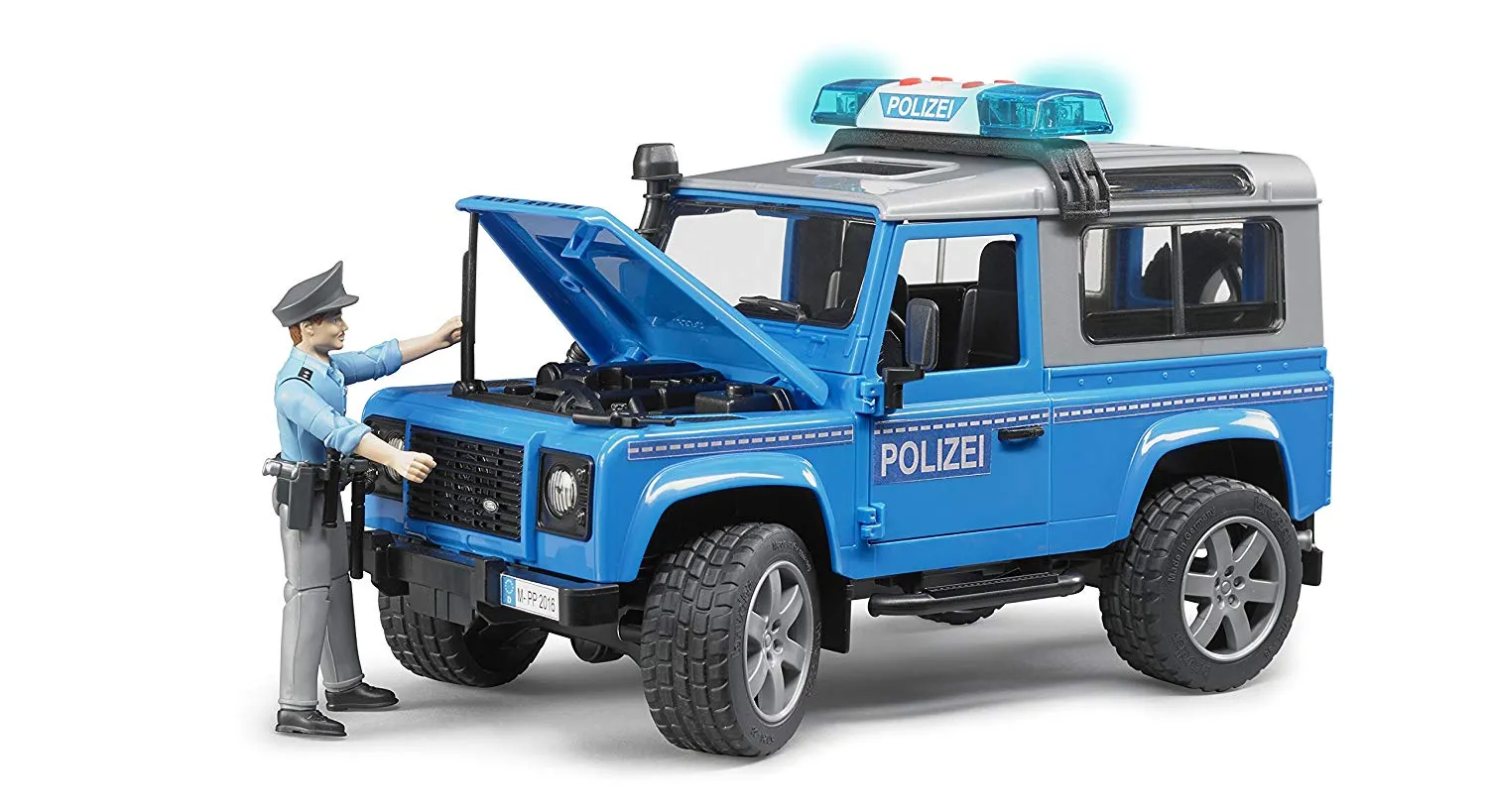 Bruder Land Rover Def St. Wagon Police Vechicle & Figure