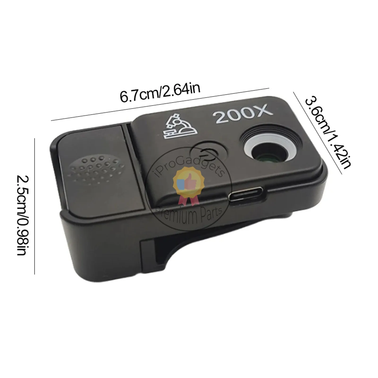 C-927 200X Mobilephone Microscope USB Portable Microscopic Lens with CPL Filter LED Light Universal Clip for Andriod Phone/iPhone/iPad