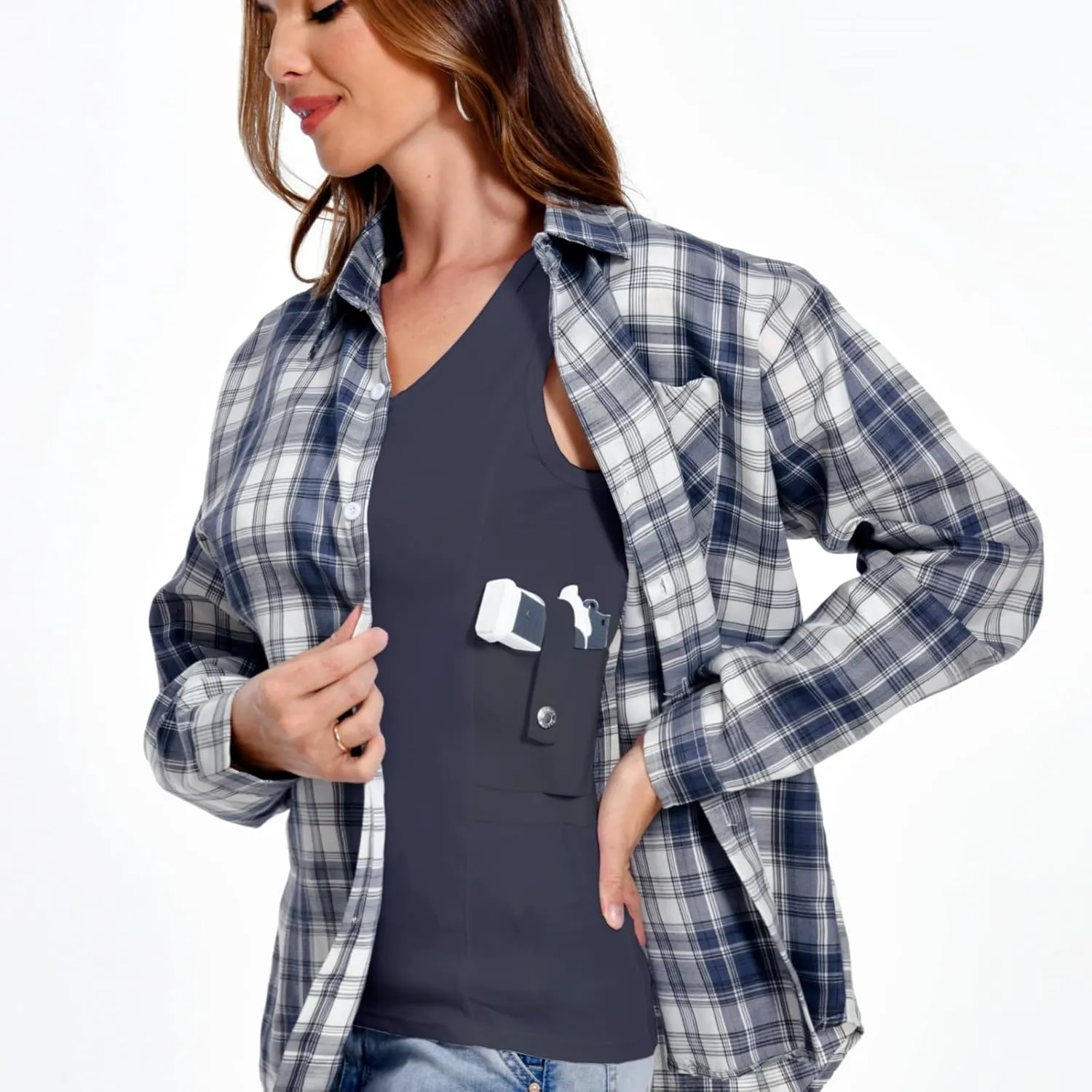 Concealed Carry Holster Tank Top - Everyday Conceal Carry Tactical Compression Bottom Shirts - Fits Small, Compact Equipment