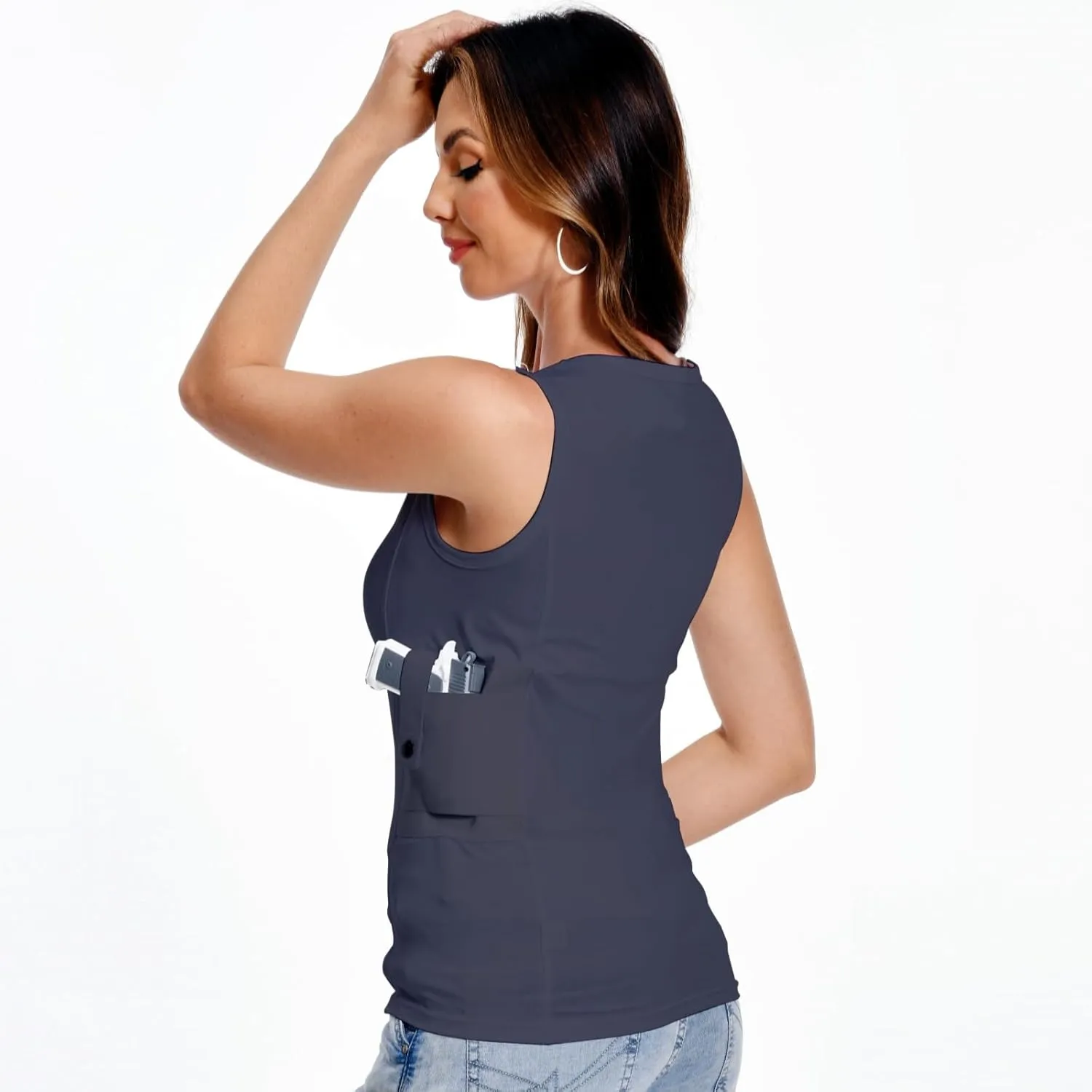 Concealed Carry Holster Tank Top - Everyday Conceal Carry Tactical Compression Bottom Shirts - Fits Small, Compact Equipment
