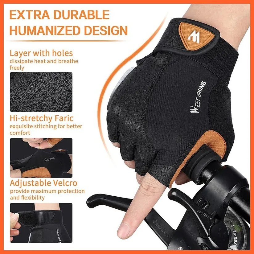 Cycling Half Finger Gloves | Men Women Gym Fitness Non-Slip Sports Gloves