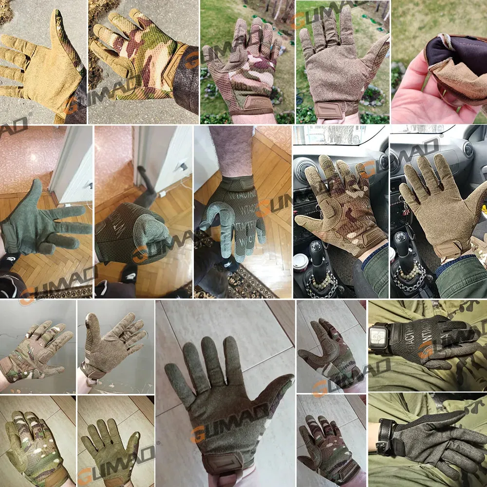 Men Camouflage Tactical Full Finger Gloves Airsoft Army Military Sports Riding Hunting Hiking Bicycle Cycling Paintball Mittens