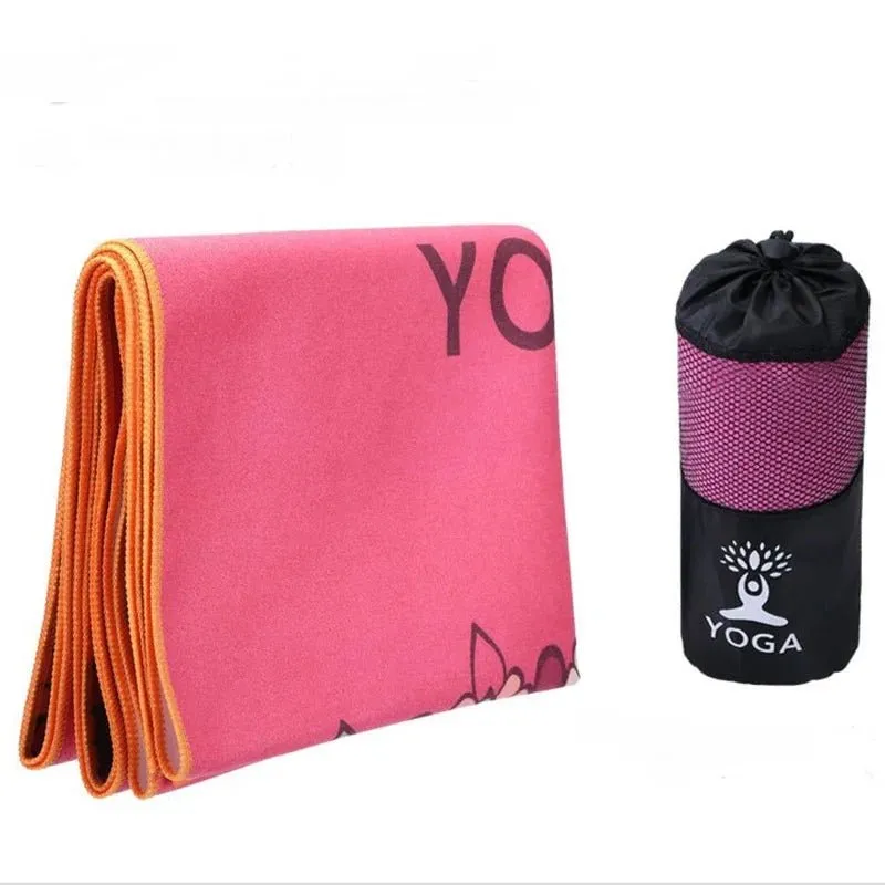 Non-Slip Portable Yoga Pilates Pad - Yoga Mat Towel Cover Ideal for Hot Yoga, Pilates