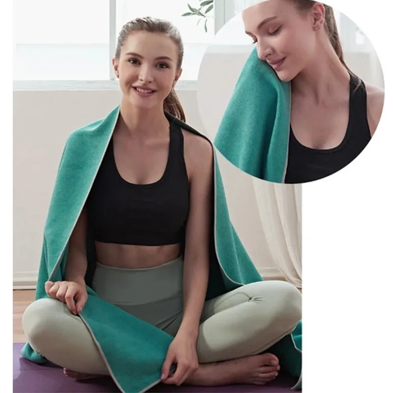 Non-Slip Portable Yoga Pilates Pad - Yoga Mat Towel Cover Ideal for Hot Yoga, Pilates