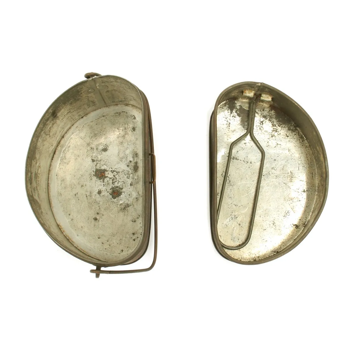 Original British 1916 Dated WWI D Shaped Mess Tin Set by Simpson & Son