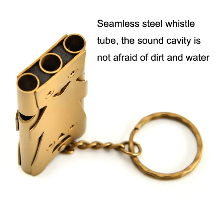 Outdoor High Decibel Stainless Steel Three-Tube Survival Rescue Whistle(Colorful)