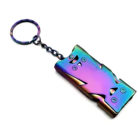 Outdoor High Decibel Stainless Steel Three-Tube Survival Rescue Whistle(Colorful)