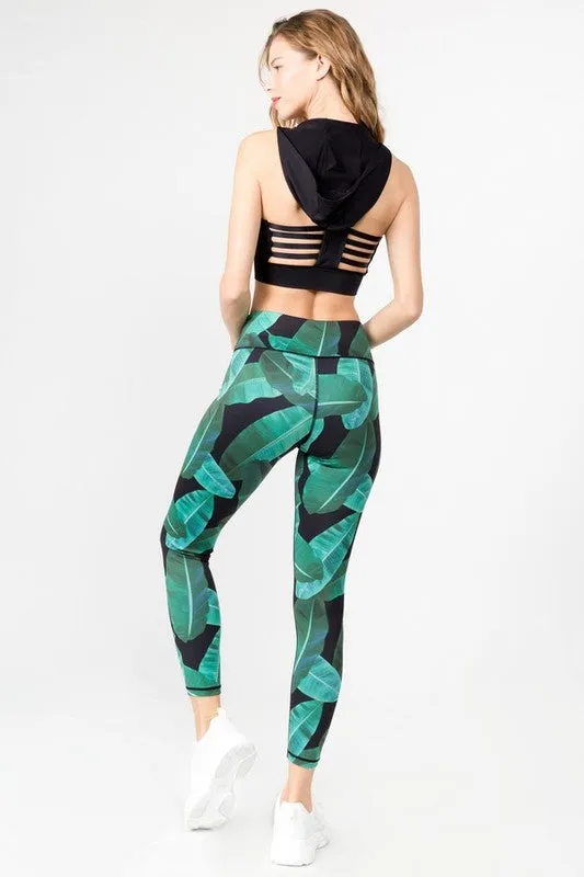 Palm Leaf Active Leggings