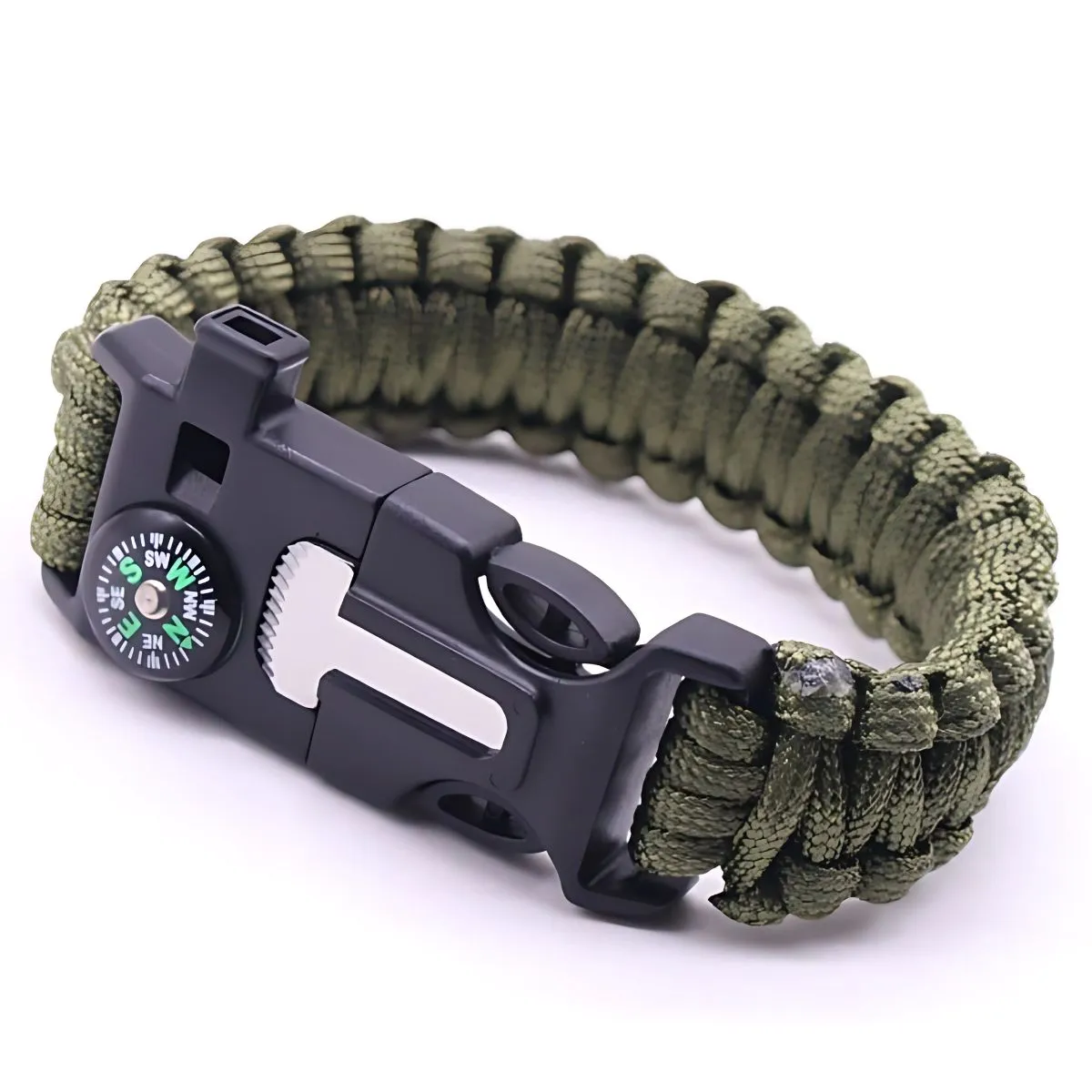 Paracord Multi-functional 5 in 1 Survival Bracelet - Army Green