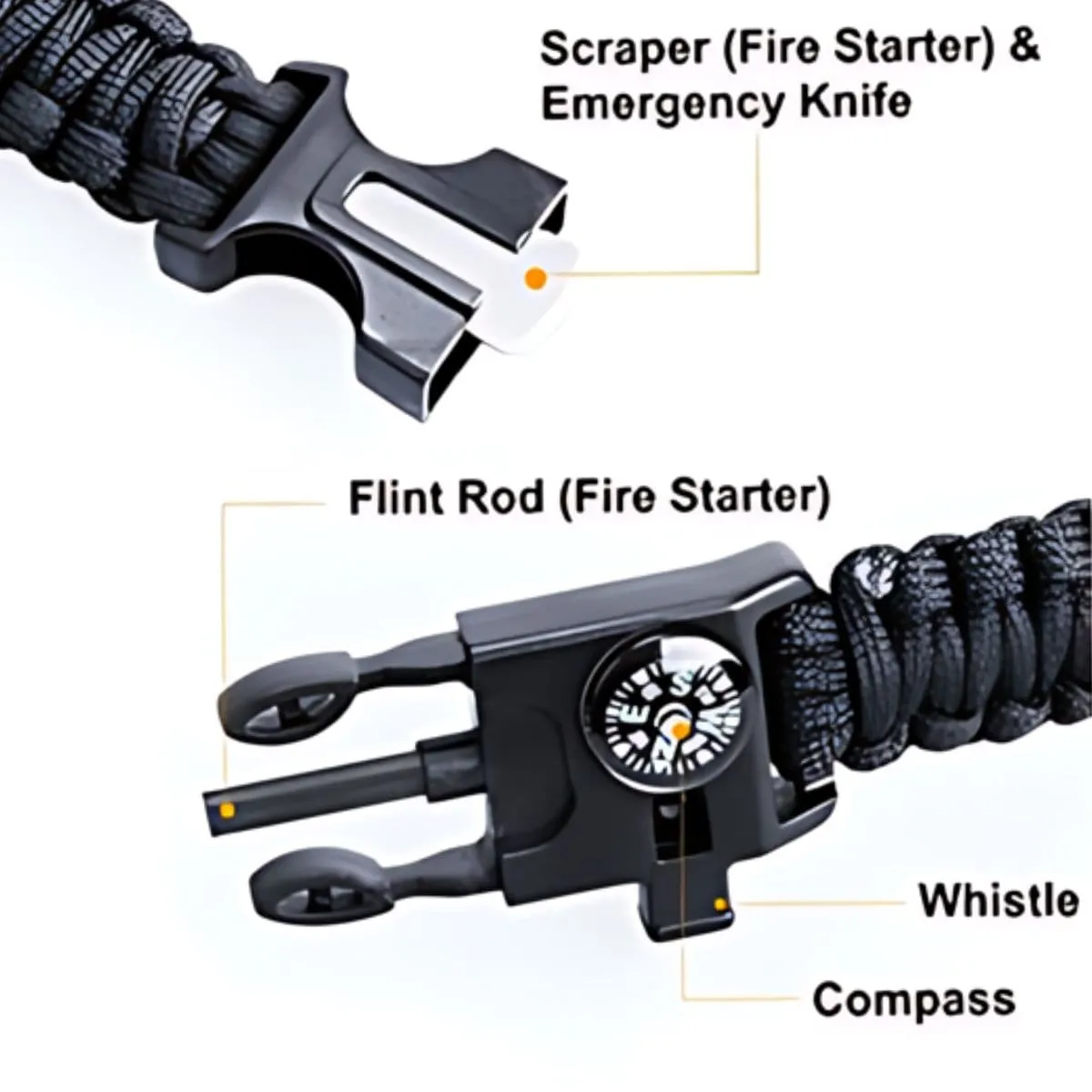 Paracord Multi-functional 5 in 1 Survival Bracelet - Army Green
