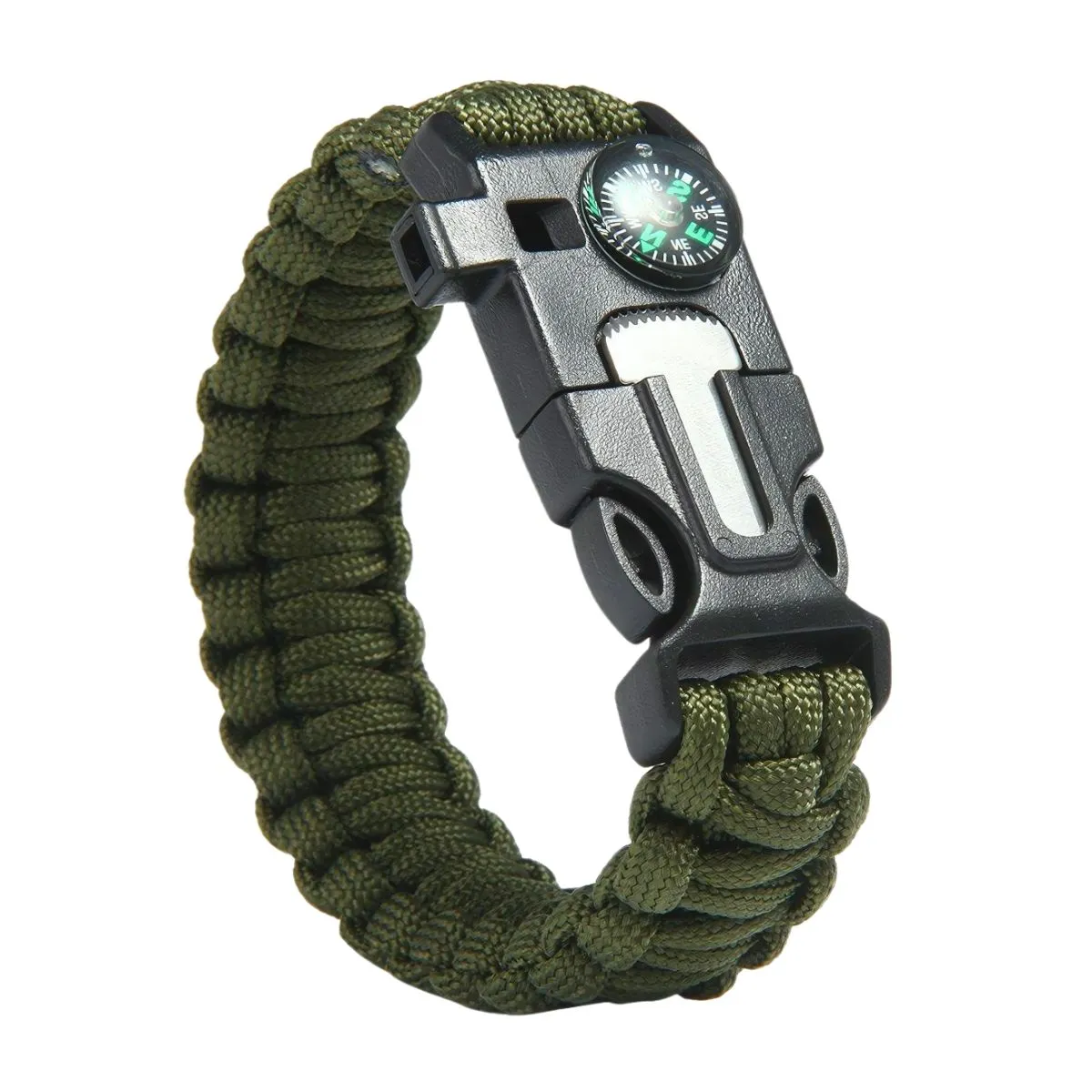 Paracord Multi-functional 5 in 1 Survival Bracelet - Army Green