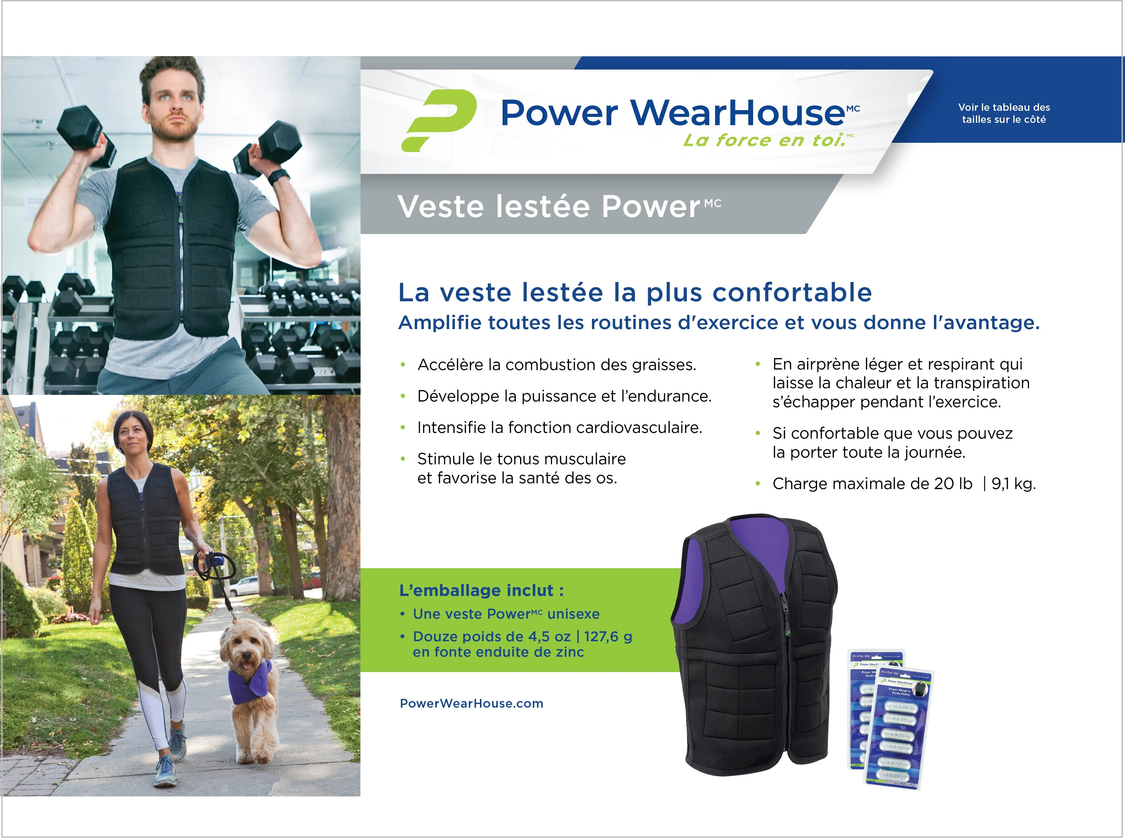 Power Wearhouse Power Weighted Vest , Medium (38.5" - 40.5")
