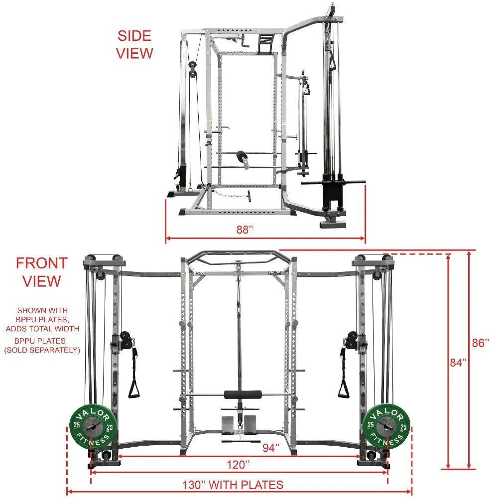 Pro 2x2 Power Rack w/ Multi Grip Pullup Bar