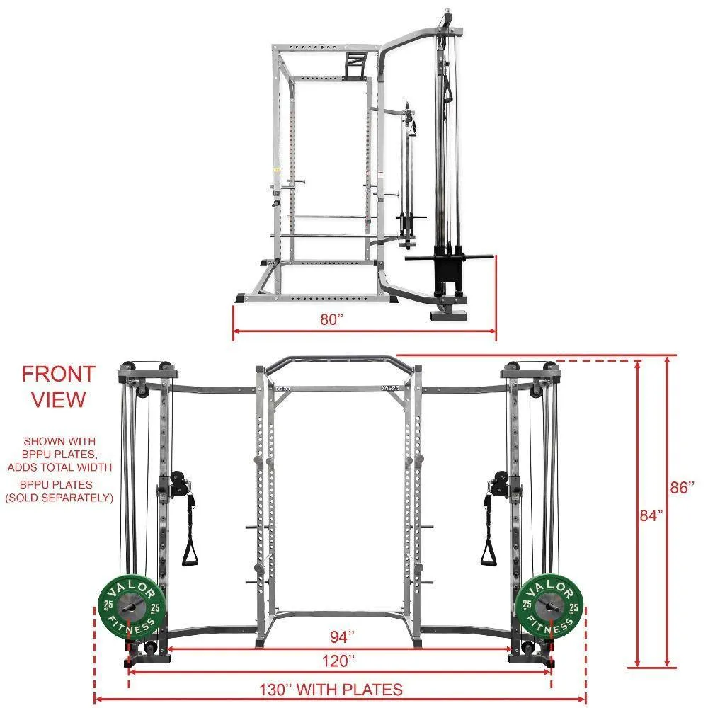 Pro 2x2 Power Rack w/ Multi Grip Pullup Bar