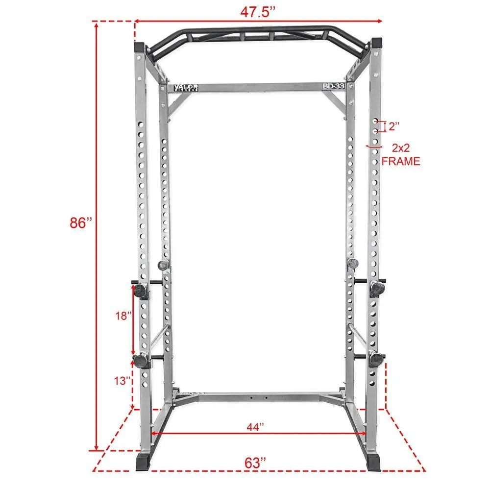 Pro 2x2 Power Rack w/ Multi Grip Pullup Bar