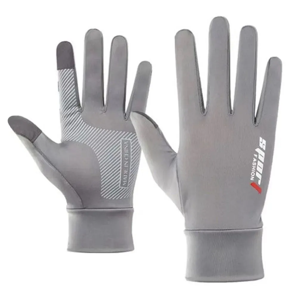Summer Sun Protection Gloves Touch Screen Thin Gloves Anti-UV Breathable Non Slip Ice Silk Gloves Riding Driving Gloves