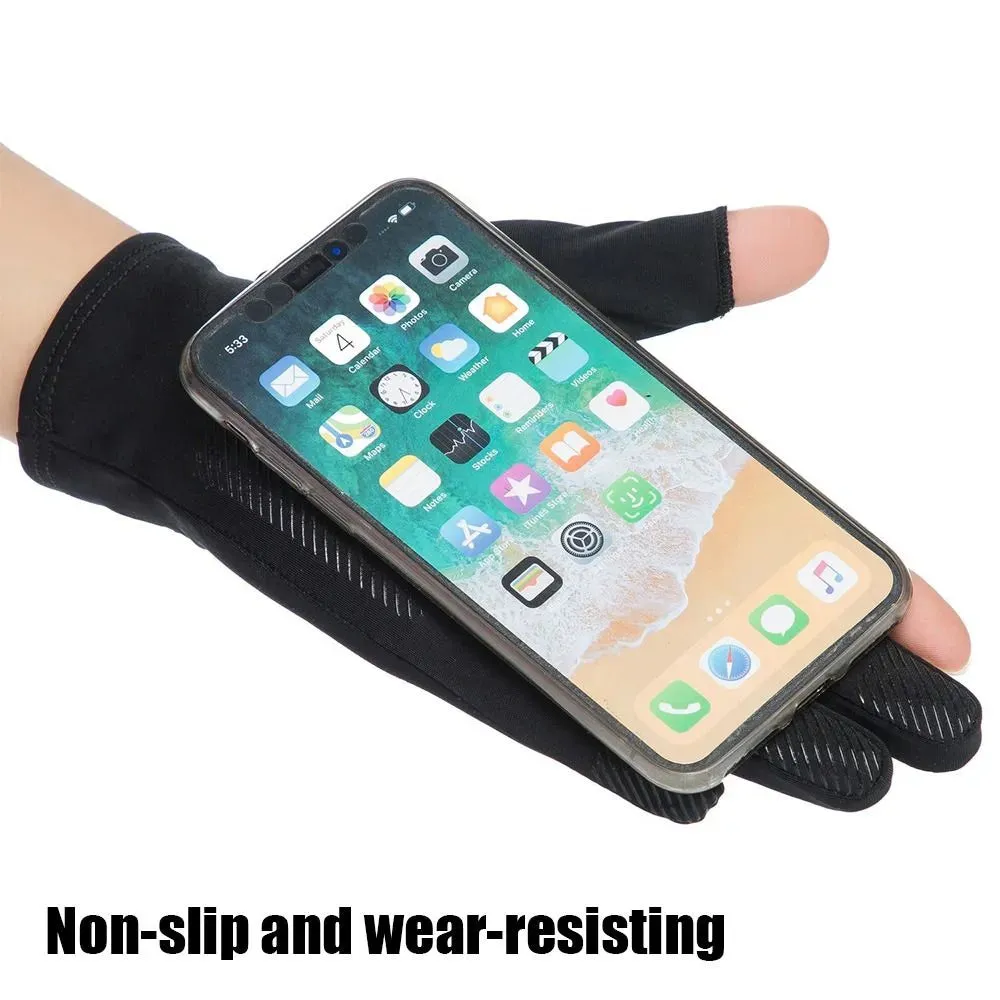 Summer Sun Protection Gloves Touch Screen Thin Gloves Anti-UV Breathable Non Slip Ice Silk Gloves Riding Driving Gloves