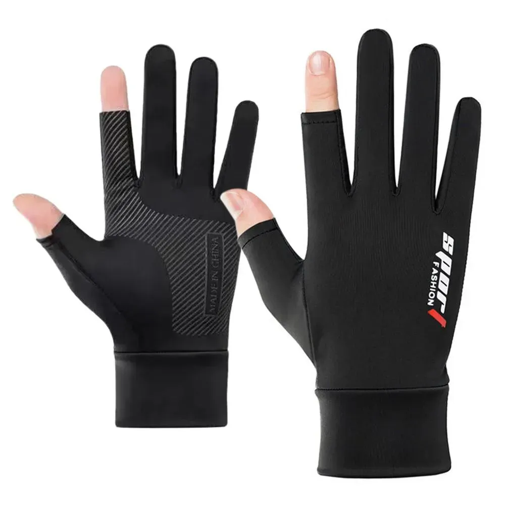 Summer Sun Protection Gloves Touch Screen Thin Gloves Anti-UV Breathable Non Slip Ice Silk Gloves Riding Driving Gloves