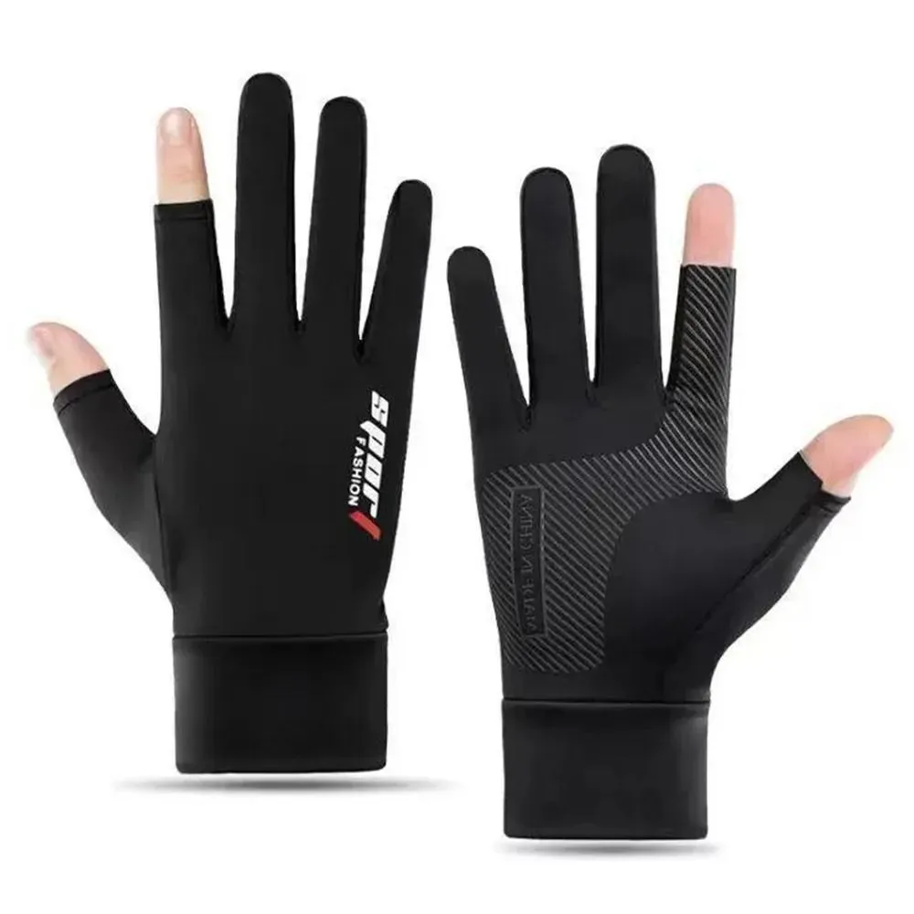Summer Sun Protection Gloves Touch Screen Thin Gloves Anti-UV Breathable Non Slip Ice Silk Gloves Riding Driving Gloves