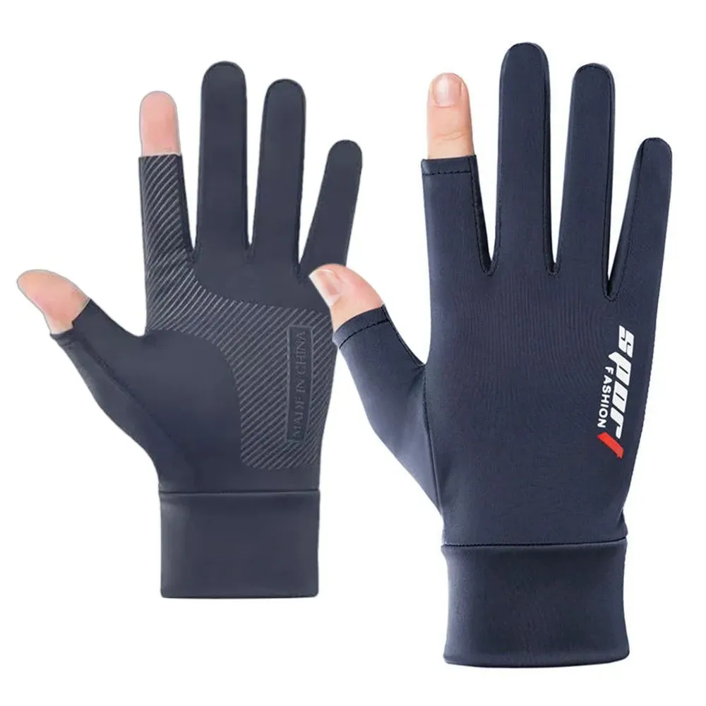 Summer Sun Protection Gloves Touch Screen Thin Gloves Anti-UV Breathable Non Slip Ice Silk Gloves Riding Driving Gloves