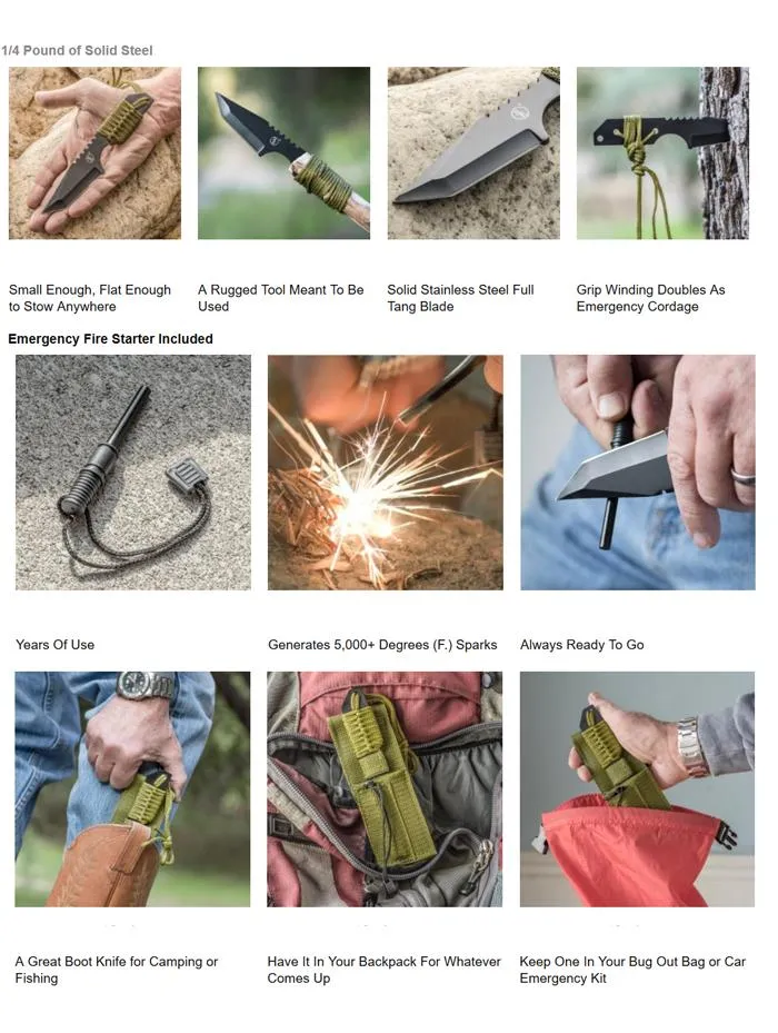 Survival Knife with Fire Starter