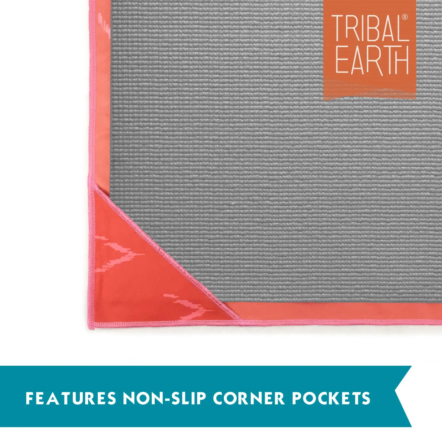 TRIBAL EARTH Yoga Towel Non Slip | Beach Towel - Coral