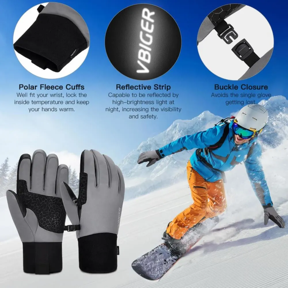 Vbiger Adult Winter Gloves Touch Screen Gloves Anti-slip Sport Gloves